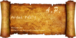 Ardai Pál névjegykártya
